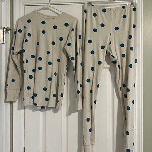 100% Organic Cotton Mabo Clothier Blue Polka Dot Pajamas
